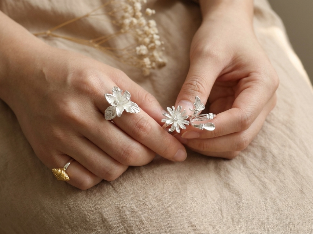 Botanical Silver Rings Collection