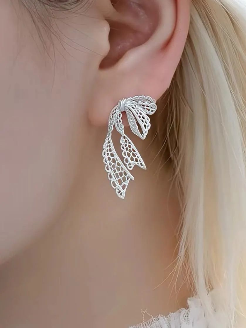 Intricate Lace Bow Earrings view 5