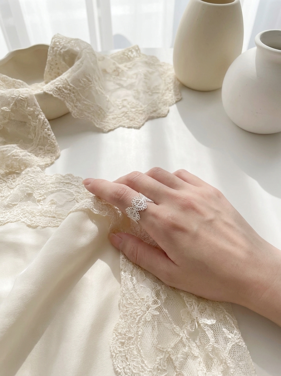 Silver Lace Filigree Ring view 5