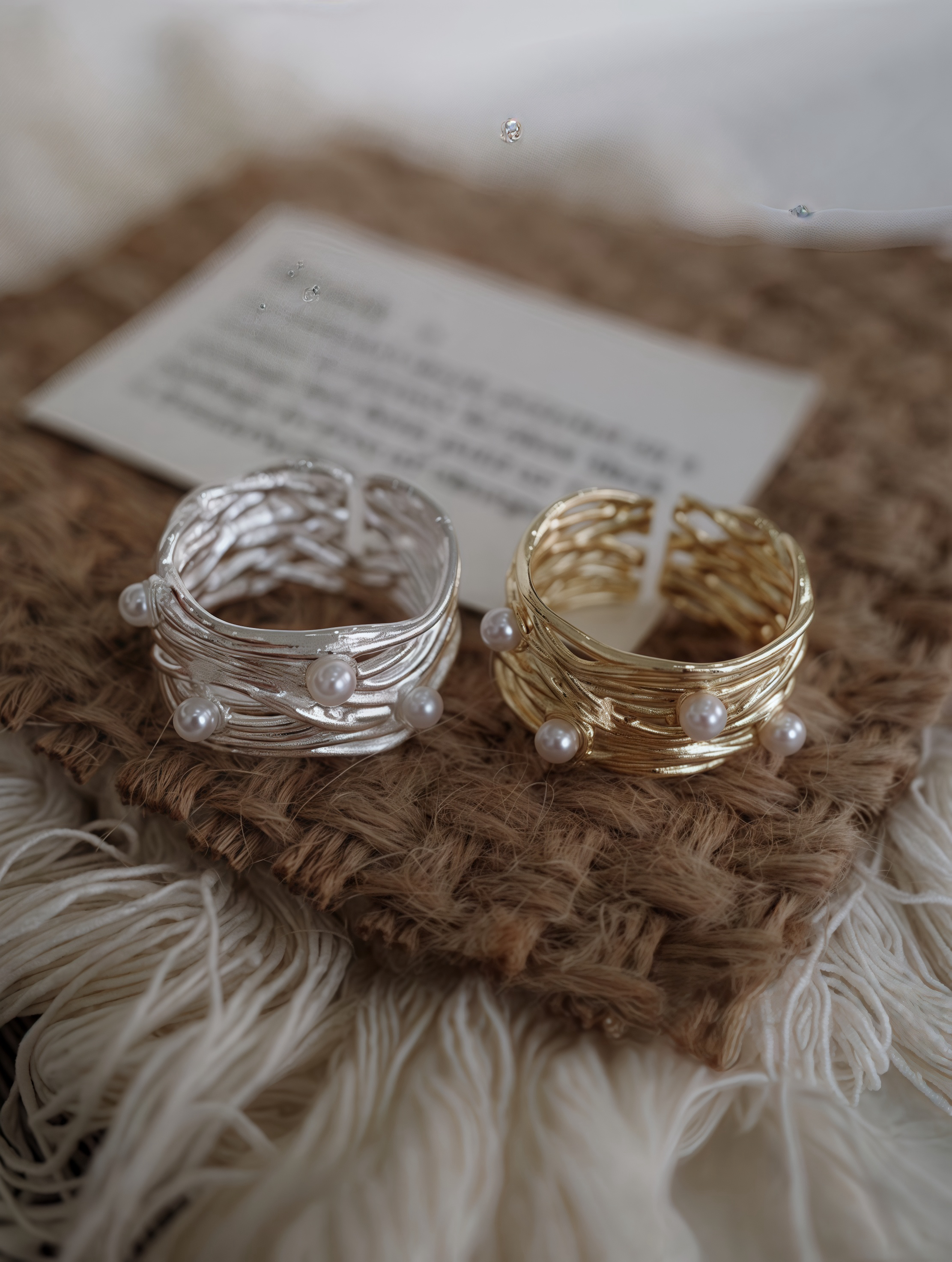 Silver Lace Pearl Filigree Ring