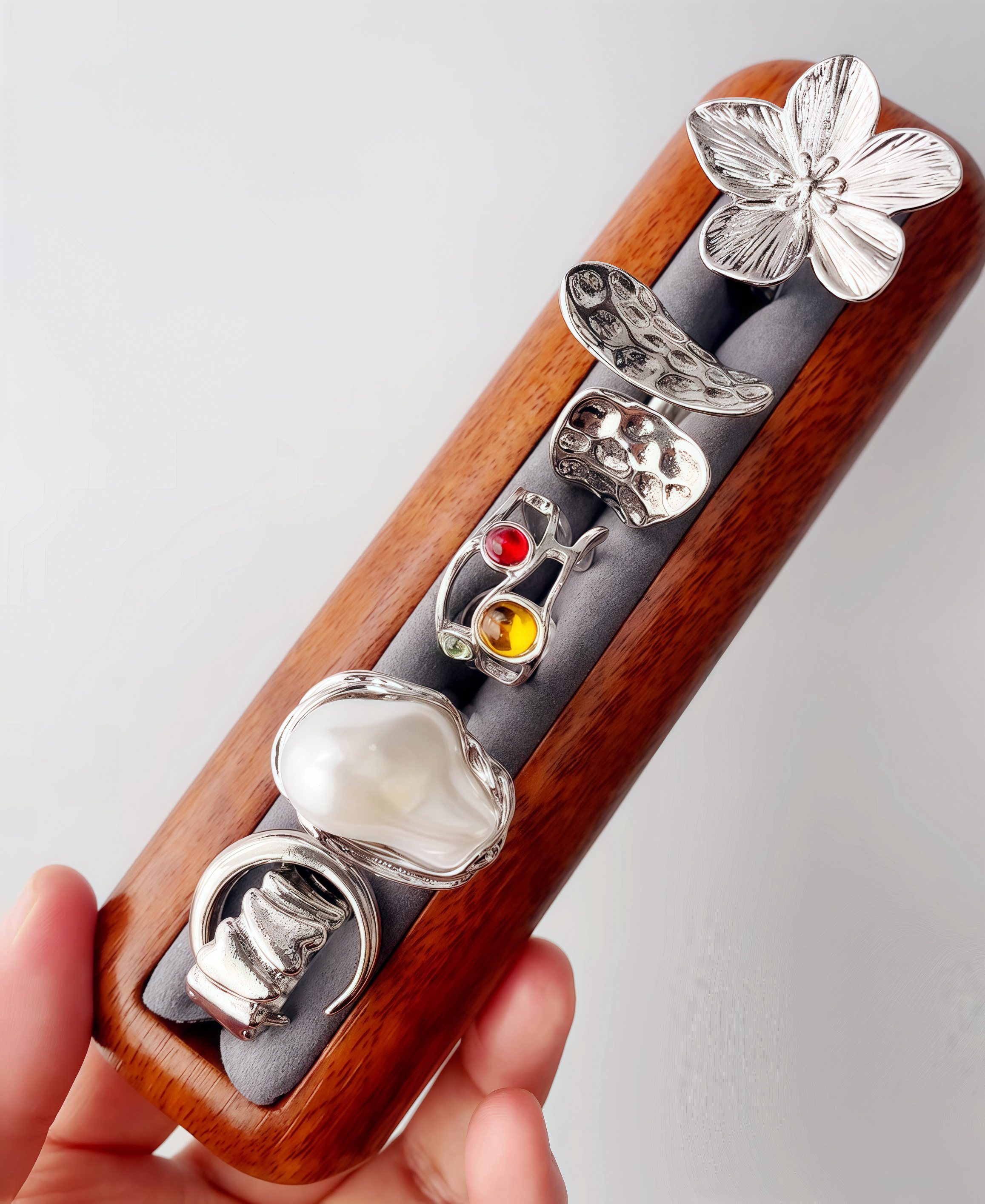 6-Piece One Week Adjustable Ring Set - View 2