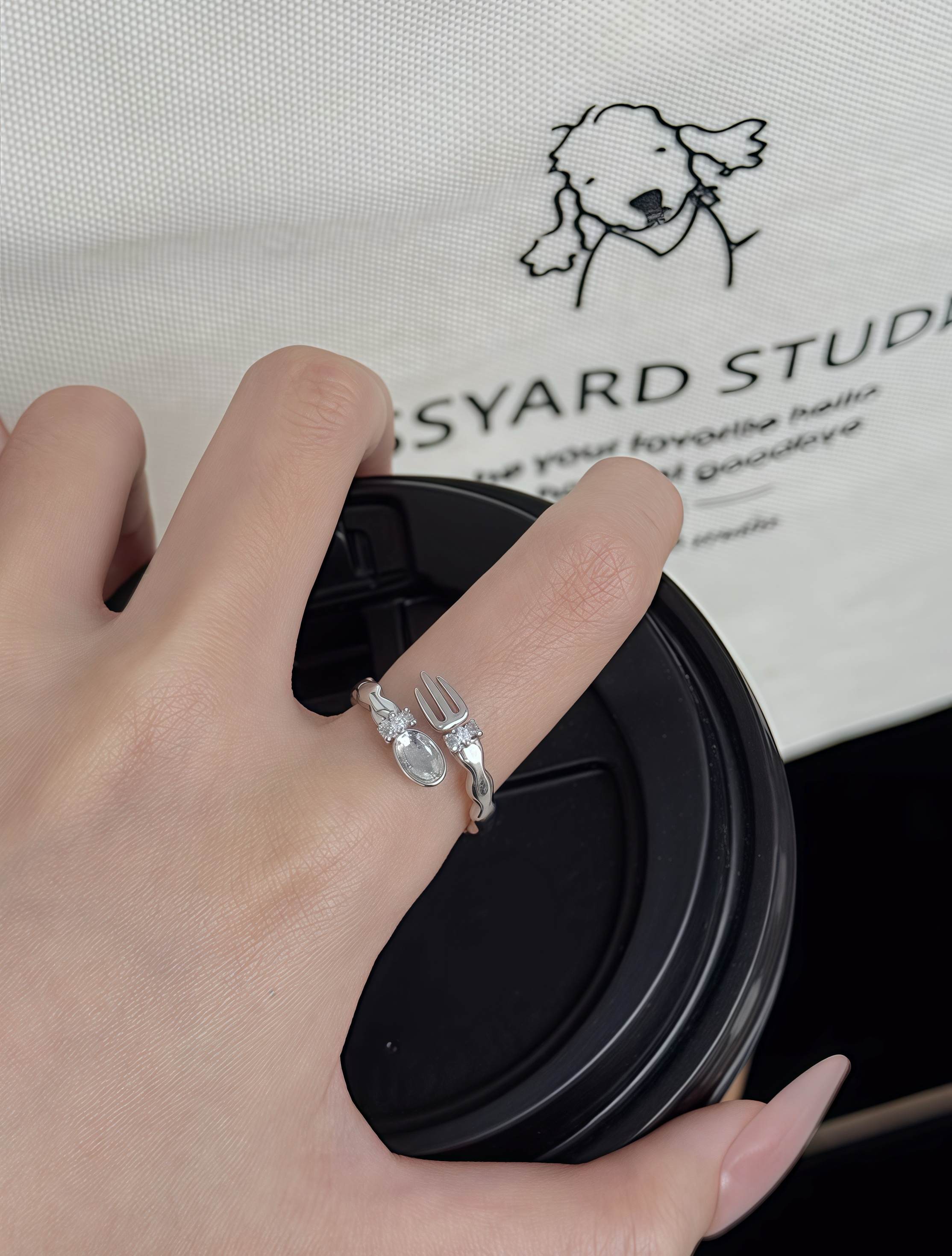 Silver Fork Spoon Ring - View 3