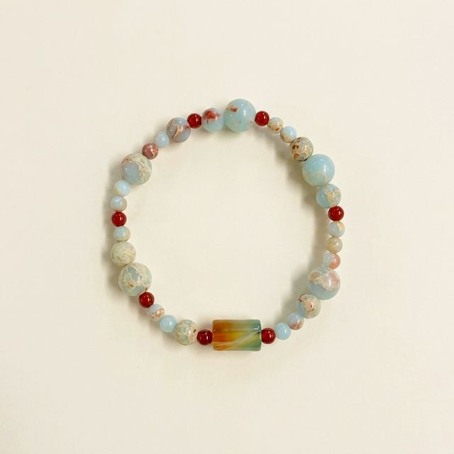 Gemstone Bracelet,Natural Shoushan Stone Red Agate Crystals